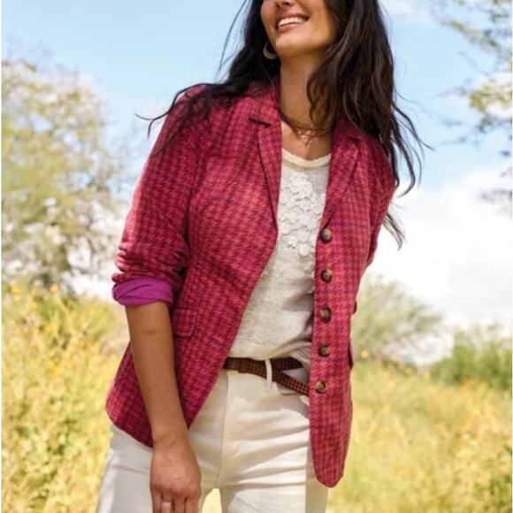 Sundance Womens Living Bryce Blazer Size S Pink Cotton Linen Jacket Casual NWT - Picture 1 of 16